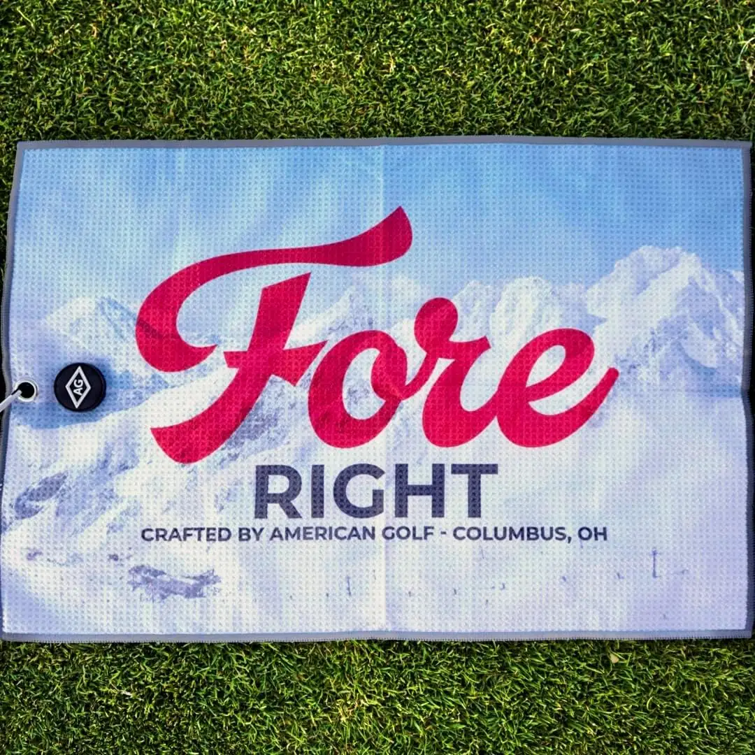 Personal isiertes Design Gedruckte Sublimation Super Absorbent Micro fiber Waffle Weave Magnet Golf Handtuch