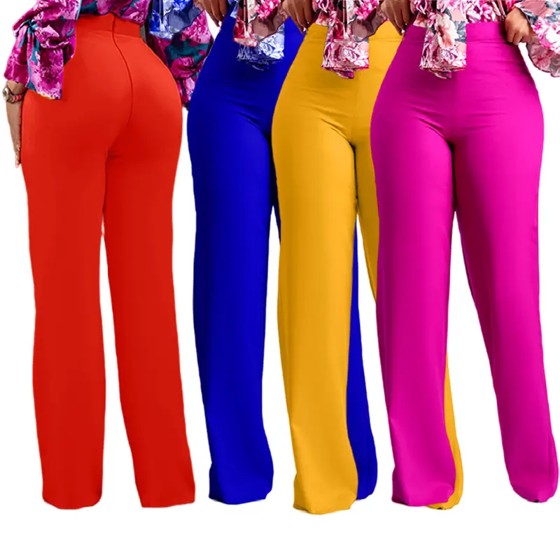 D359 Neueste Design Mode Temperament Casual Wide Leg Pants Frauen African Pants For Ladies