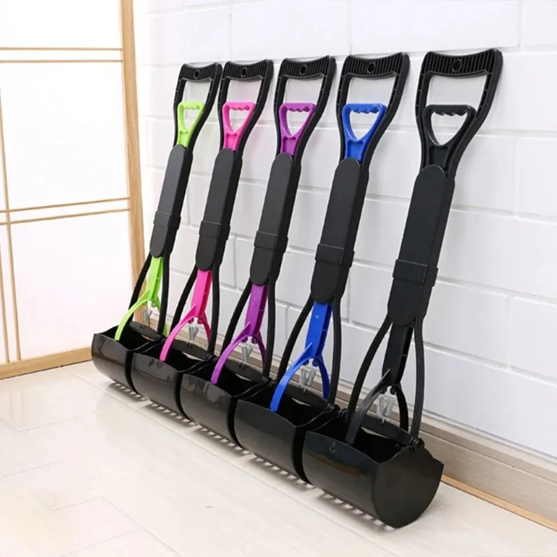Folding Dog Poop Scooper Pet Pooper Scooper for Dogs and Cats with Long Handle for Grass Dirt Gravel Pick Up Shovel