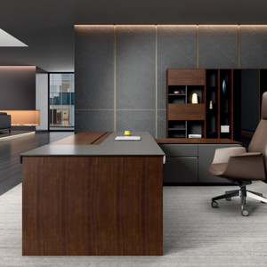Moderno elegante grande tavolo da ufficio in legno semplice scrivania del Computer per capo/presidente/CEO Design modulare ultimo ufficio moderno - Product Image 6