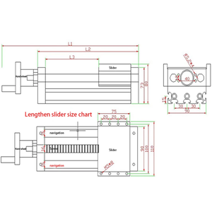 NHK90 SFU1605 100mm Longitud de viaje Husillo de bolas Rieles de guía lineales deslizantes CNC Sistema de actuador lineal manual Mesa de módulo - Product Image 6