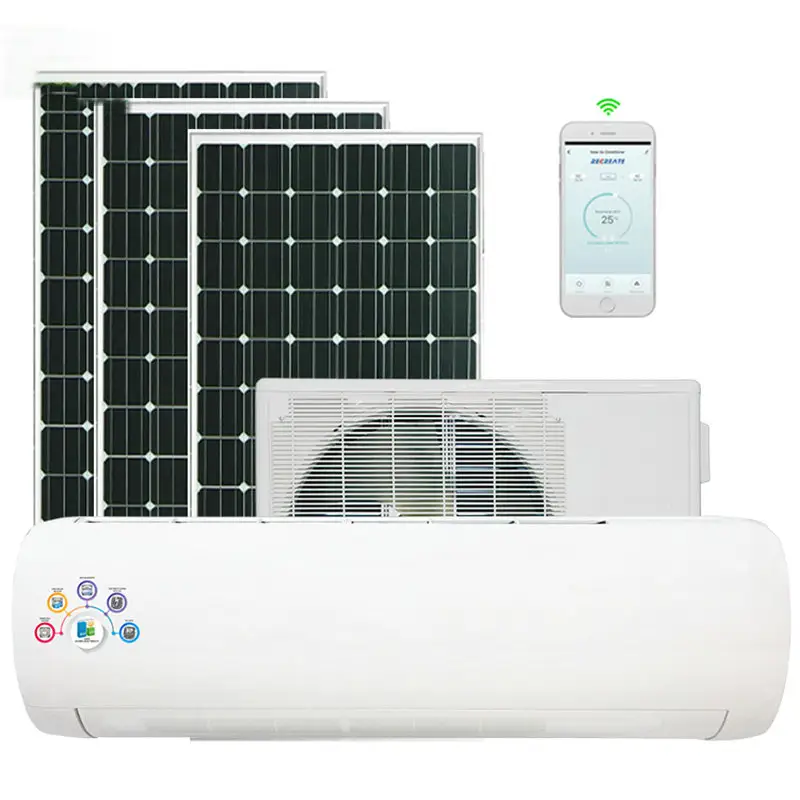 सौर विभाजन एसी 12000btu शीतलक और ताप सौर Airconditioner हाइब्रिड सौर ऊर्जा संचालित एयर कंडीशनर कमरे के लिए