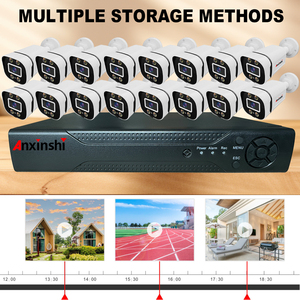 16CH Analogkamera-Kit IP66 Wasserdichtes Vollfarb-Infrarot-Nachtsicht-CCTV-Kamera-Kit Überwachungs kamerasystem