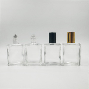 Popular Empty clear Flat square <strong>Rectangle</strong> Cosmetic 5ml 10ml 15ml <strong>30ml</strong> 50ml 100ml Glass Roller Essential Oil <strong>Bottle</strong> - Product Image 2
