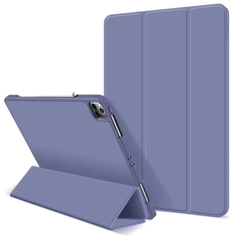 Ốp Lưng Sang Trọng Mỏng Nhẹ Chống Sốc Chấp Nhận Đựng Bút Chì Ốp Da Lật Thông Minh Cho iPad Pro 11 10.2 10.5 Ốp Silicon