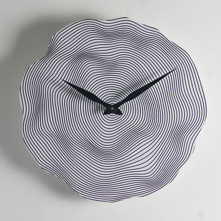 Modern venda quente exclusivo e elegante design redondo onda onda relógios de parede