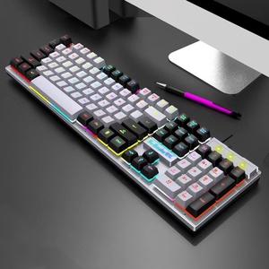 Wholesale Double Color Waterproof Silent Good Feeling Typewrite <strong>Keyboard</strong> for <strong>Computer</strong> and Game with Russian Arabic Words - Product Image 2