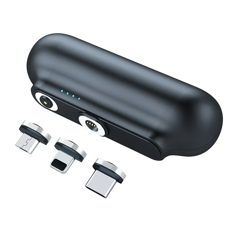 Contoh Gratis Charger Magnetik Travel 3 In 1 Micro USB Tipe C 2600MAh untuk Ponsel