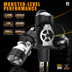 Doğrudan Fit H4 LED farlar 100W 6000k gelişmiş görünürlük standart optik tasarım uzun ömürlü mükemmel parlak değiştirme - Product Image 2