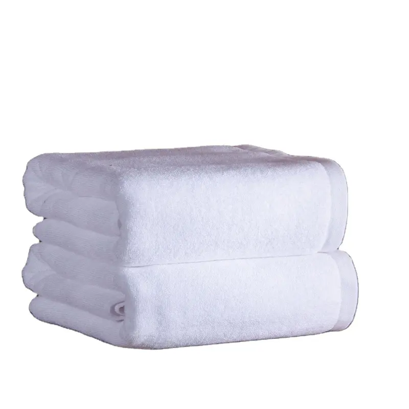 Serviette de bain 100% coton, drap de lit blanc, grande taille, 100x200cm, 21s/2