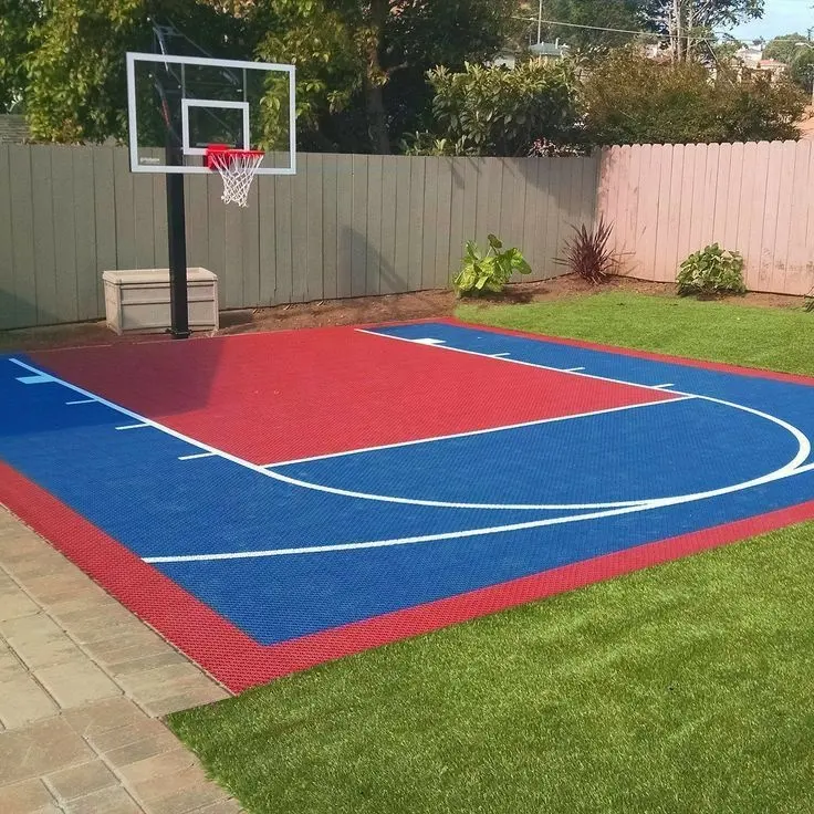 20x20 feet DIY açık ev oyun mahkemesi köy modüler spor mahkemesi birbirine fayans için basketbol sahası döşemesi yüzey