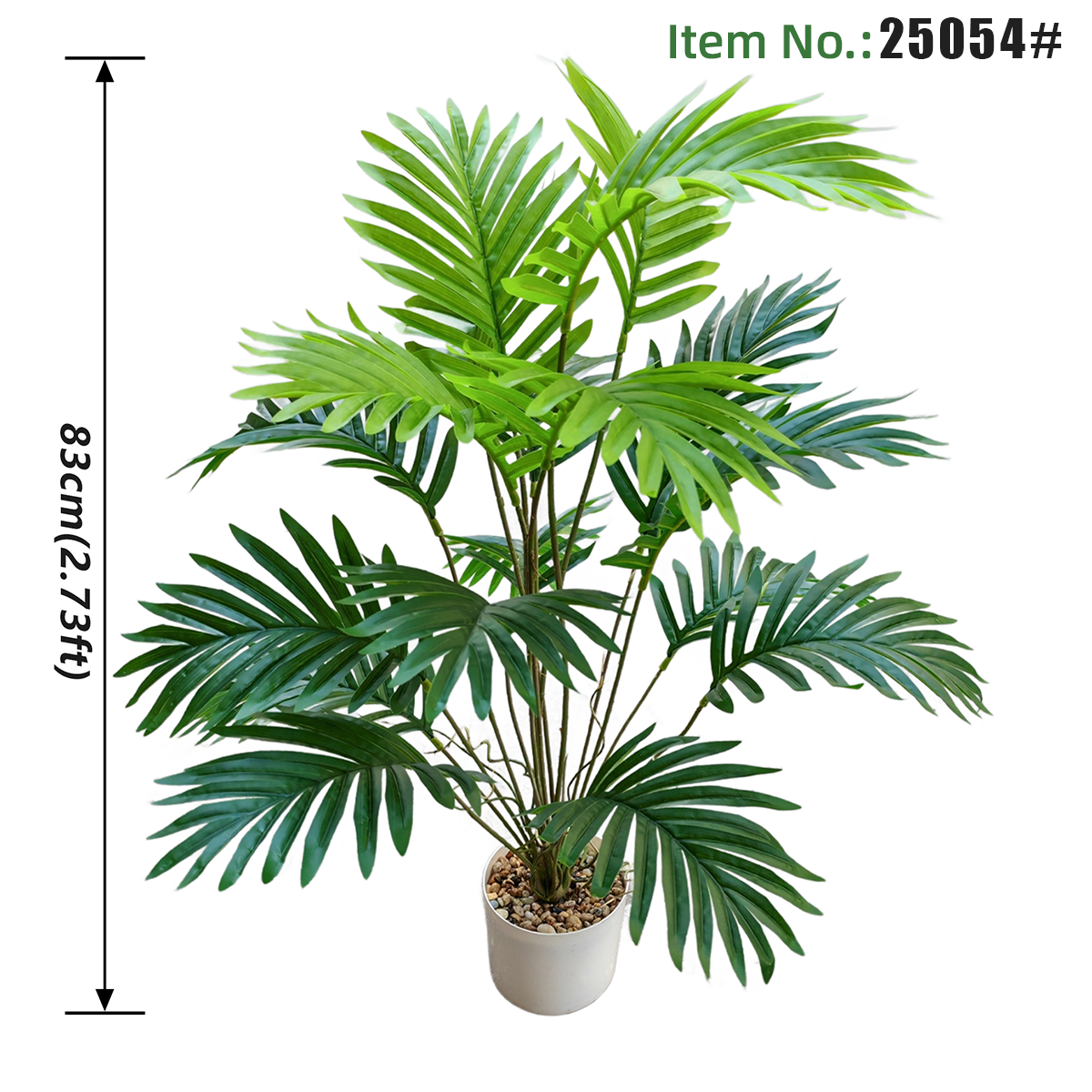 Plante artificielle en pot, palmier Areca vert uni, 83 cm
