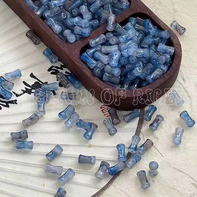 Ondulations d'eau - Joint de bambou bleu saphir