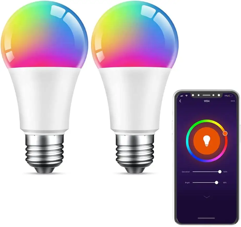 Tuya Smart Home Light RGBCW WiFi cambio colore compatibile con Alexa Google assistente di casa A19 E26 E27 9W lampadina LED multicolore