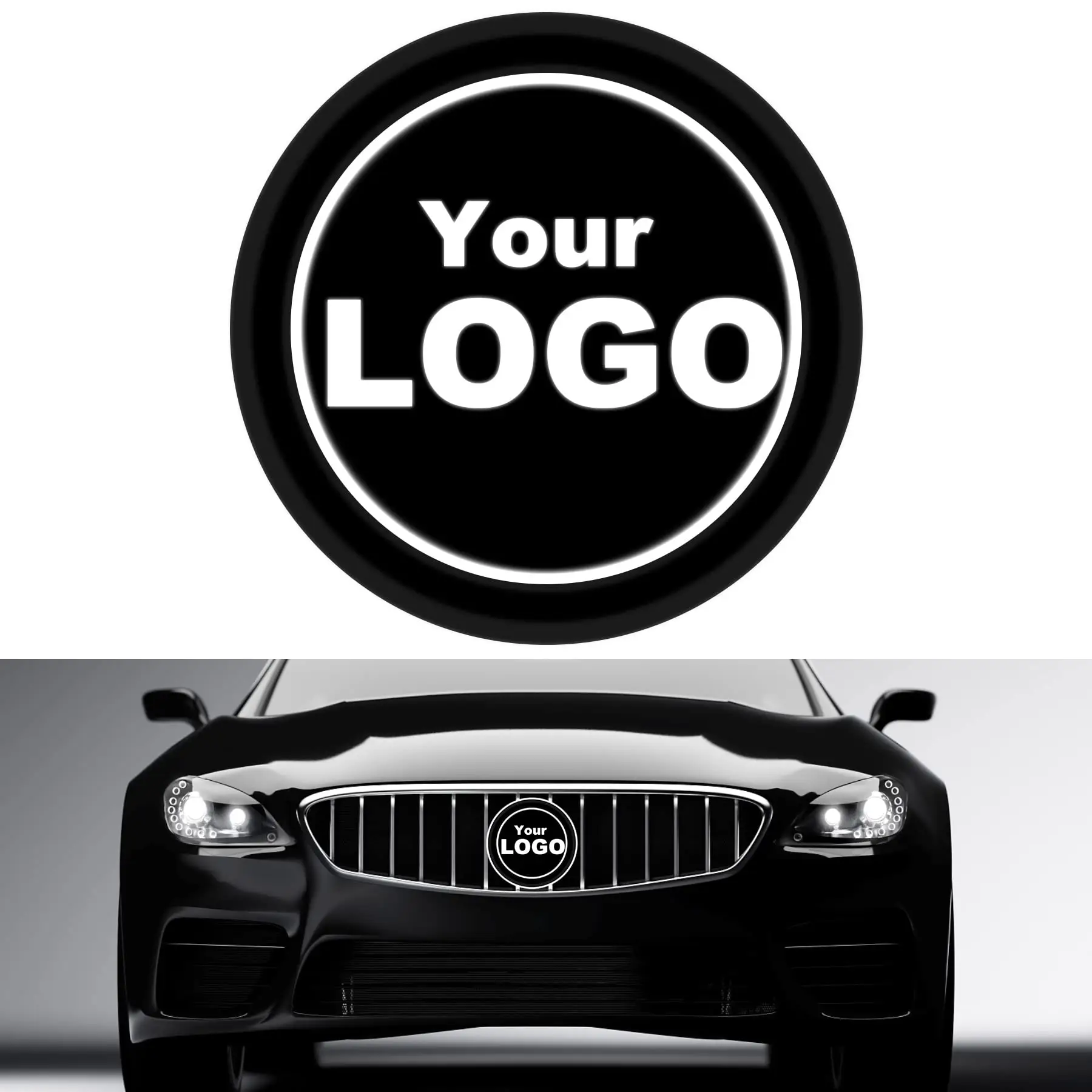 Emblema de carro com luz LED, logotipo automático, luzes, emblema de carro para Opel, 12V, 3D, 4D, 5D, branco, vermelho e azul
