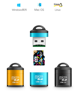 迷你USB 2.0读卡器，带塑料盖钥匙链高速微型SD TF存储卡OTG适配器，适用于电脑笔记本电脑手机摄像头 - Product Image 3