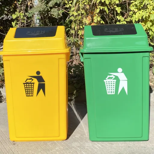 ที่กำหนดเองหลายสี60L ถังขยะพลาสติกถังขยะถังขยะกลางแจ้งและในบ้าน