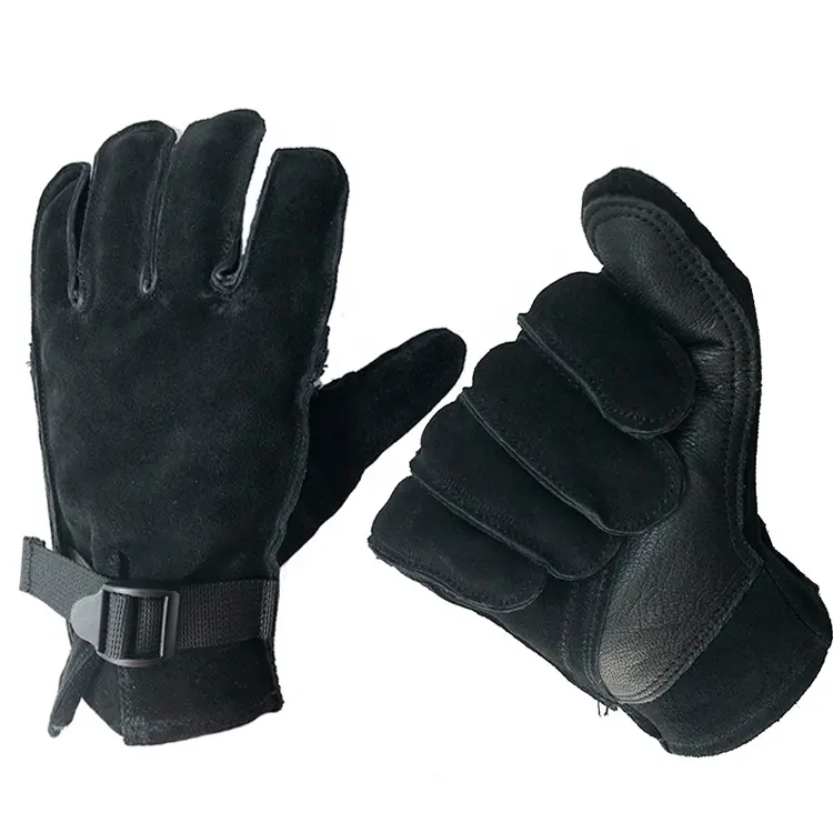 Guantes de cuero de vaca para tiro, cuerda de escalada de montaña, rappel, guantes de rescate de cuero