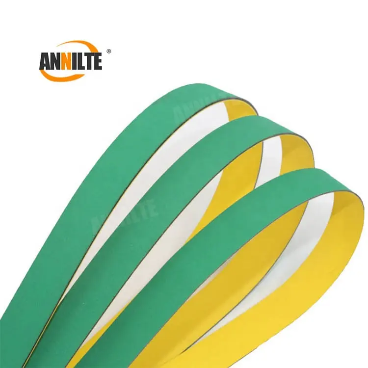 Annilte Nylon Sandwich Belts Green/Yellow Rubber Flat transmission Belt for textile machinery