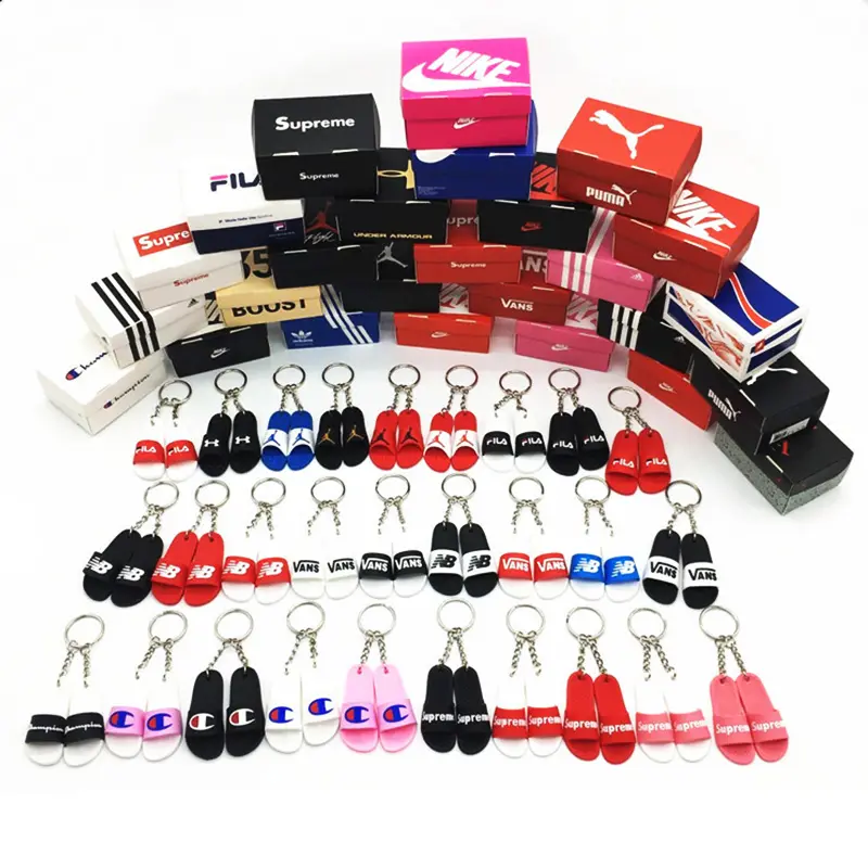 경쟁력있는 가격 저렴한 디스플레이 운동화 플라스틱 미니 신발 상자 장난감 열쇠 고리 포장 상자
