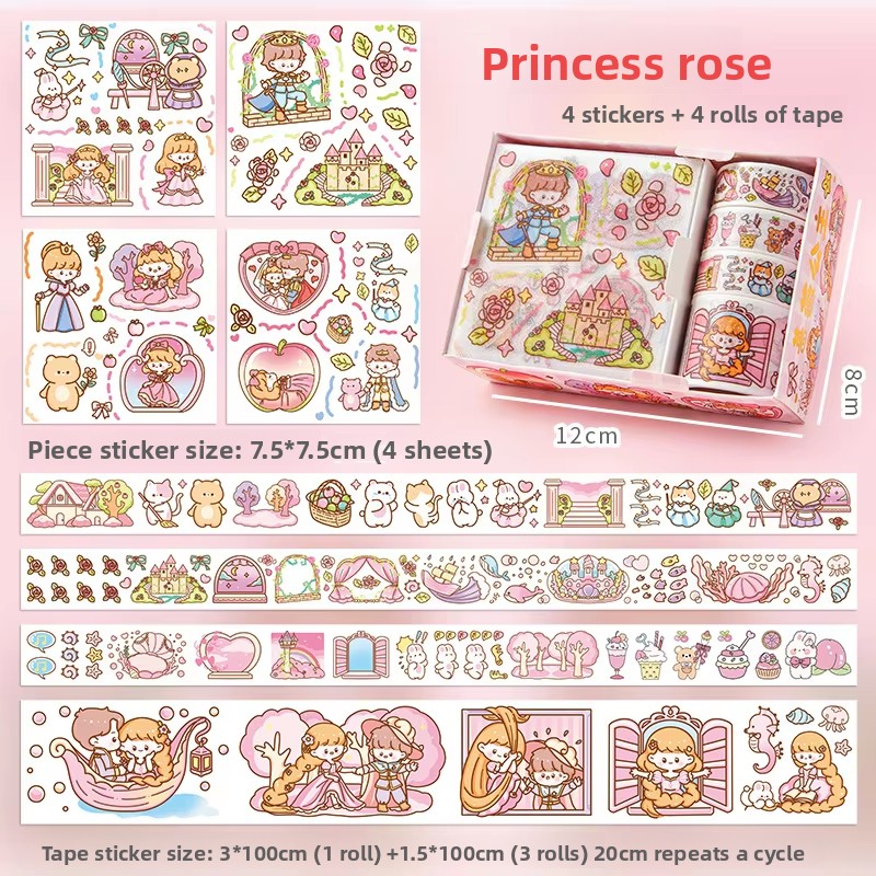 B Rose Princess (4 pegatinas + 4 rollos de cinta)