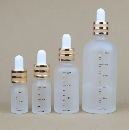 5/10/30/100ml Attar oil Frosted Glass Dropper Bottle With Scale Essential oil Bottle Aromatherapy Mixed Drip Bottle