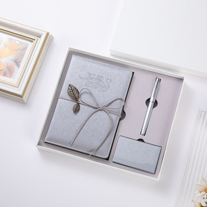 Öğretmenler için zarif hediye dizüstü hediye kutu seti logo ile yaprak dizüstü iş kart tutucu kültür ve yaratıcı hediye kutusu - Product Image 1