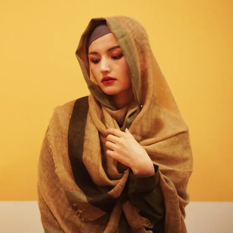 Bán Buôn Phụ Nữ Ấm Áp Tua Sọc Len Dệt Kim Khimar Hijab Cashmere Khăn Choàng Pashmina Khăn Choàng Lấy Trộm Phụ Nữ Mùa Đông Món Quà Giáng Sinh