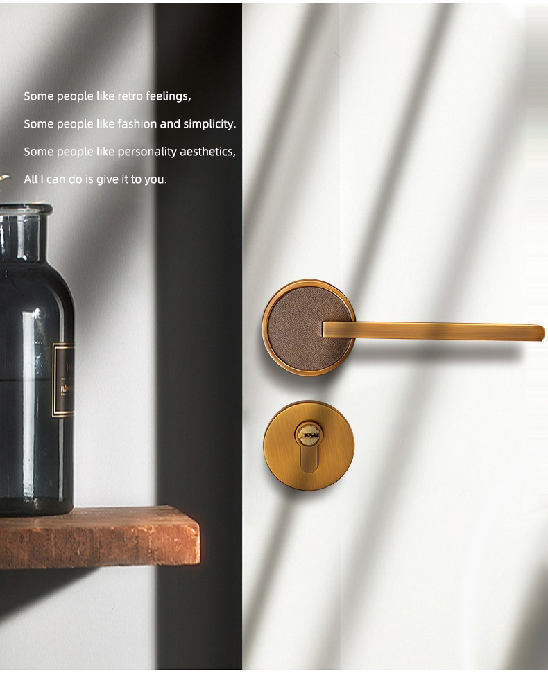 Professional Quality Leather Zinc Door Handle Luxury Lock Door Handle Indoor