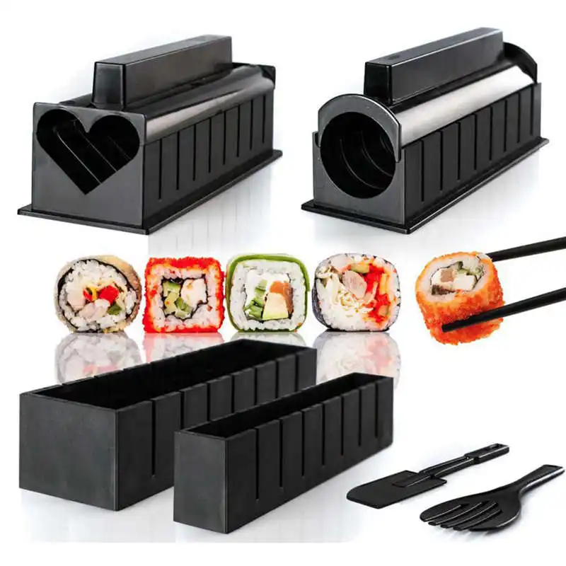 10 unids/set DIY Sushi molde arroz molde de Kits de cocina Bento accesorios herramientas