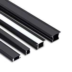 MEIJIA 17*7.5มม. อลูมิเนียมอัดรีด,ช่อง Led พร้อม PC ดิฟฟิวเซอร์พื้นผิวติดตั้งไฟ LED โปรไฟล์สีดำ1ม. 2ม. 3ม. - Product Image 4