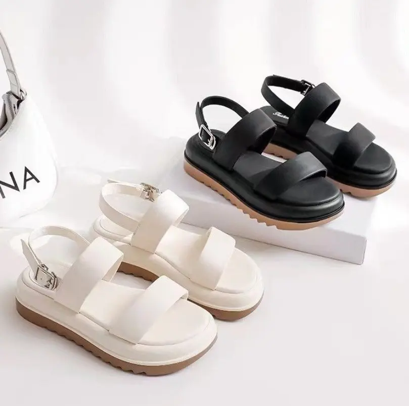 2023 verano Roma suela gruesa simple Sandalia de Mujer Zapatos de playa Casuales