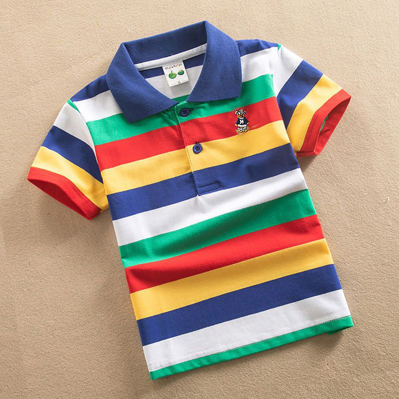 Red-yellow-blue-green-white striped