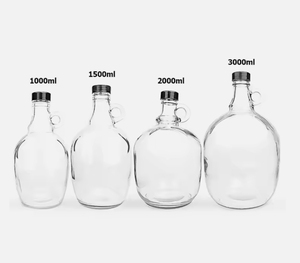 1L 1.5L 2L 3L大容量玻璃枫糖浆酒瓶，带塑料盖苏打石灰 - Product Image 6