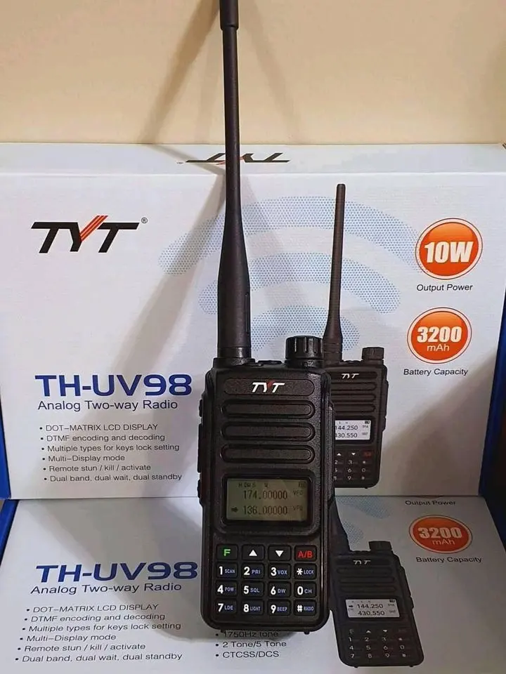Портативная рация с большим диапазоном TYT TH-UV98 10 Вт рация сканер радио taki waki Тур гид система