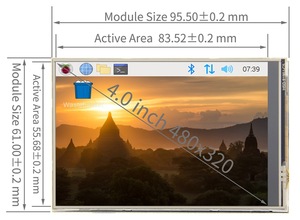 Monitor Touch Screen capacitivo da 4 pollici per Display Raspberry Pi 3B/4B MHS