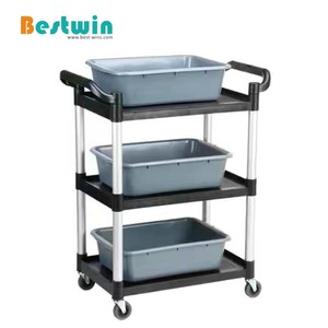 塑料餐具餐具储存容器搬运箱汇流箱的服务手推车 - Product Image 6