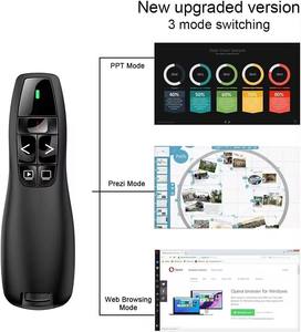 Senza fili PPT Presenter puntatore laser penna di controllo remoto R400 PowerPoint 2.4G Controller con ricevitore USB per Windows Computer - Product Image 3