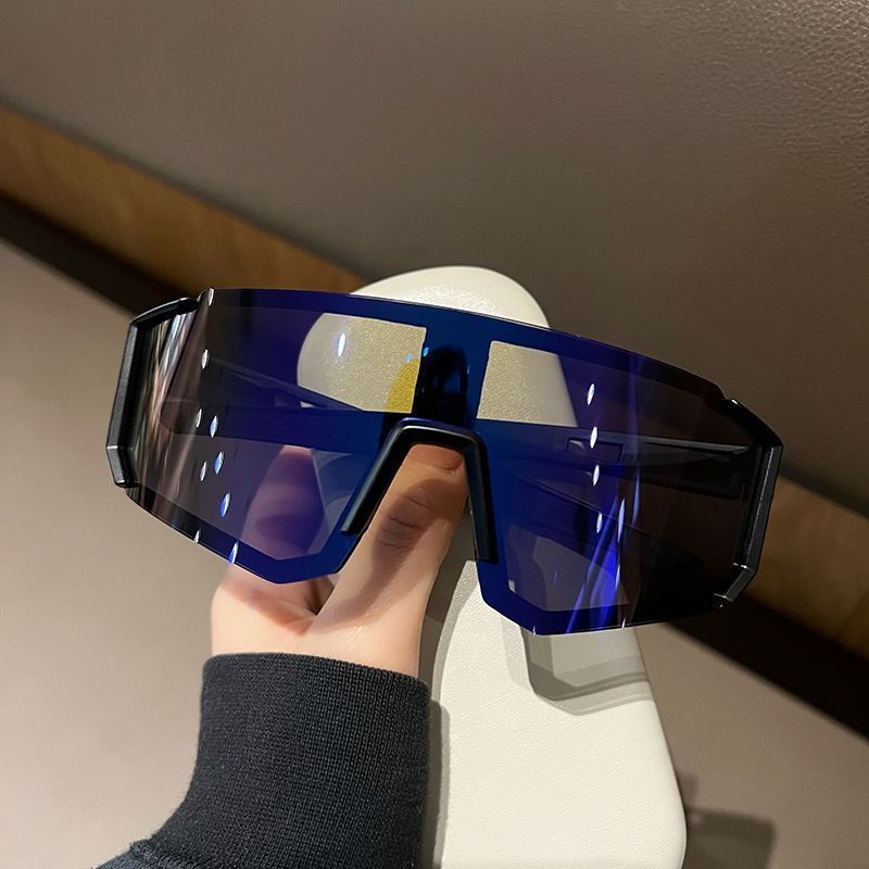 Black frame-blue lens