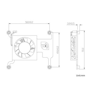 Waves hare Low-Profile-CPU-Lüfter für Raspberry Pi 4B/3B/3B, mit Aluminium legierung halterung, mit GPIO-Adapter - Product Image 6