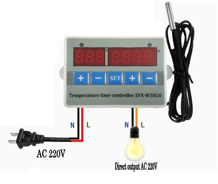 220v 12v 24v temporizador controlador de temperatura regulador de termostato control Sensor de interruptor de tiempo, Control de temperatura de ZFX-W3020