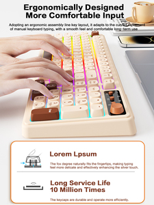 Ergonomic BT5.0/2.4G/USB-C Multi-Device <strong>Keyboard</strong> with Volume Knob 99 Key Rechargeable Wireless Keycap for Win/<strong>Android</strong>/i.OS - Product Image 4