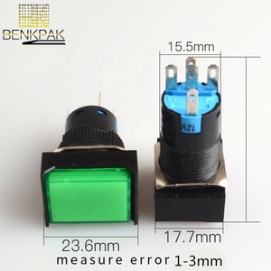 16mm rettangolo lampada LED 5pin momentaneo interruttore a pulsante struttura elettronica materiale plastico Max tensione 250V interruttore 1 no1nc - Product Image 6