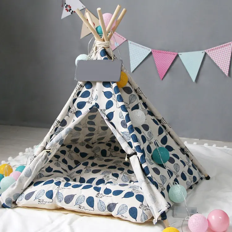 Portatile Pop Up Tende Casa Dell'animale Domestico, di Tela Lavabile Pet Teepee Del Gatto Del Cane Letto Con Mat