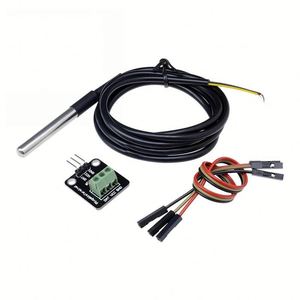 Kit de módulo de Sensor de temperatura DS18B20 impermeable 100CM Cable de Sensor Digital adaptador de Terminal de sonda de acero inoxidable para Arduino