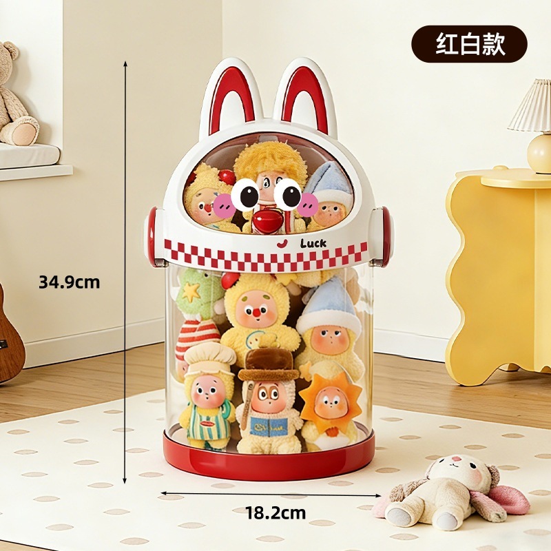 Little Monster Storage Bucket with Red and White Stickers