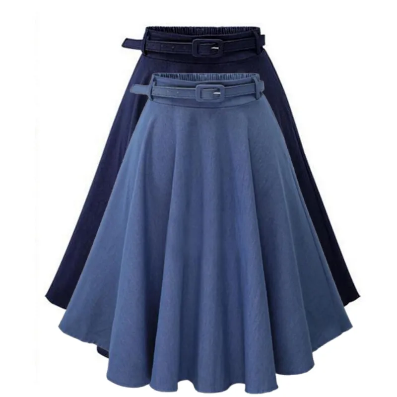 New Style Woman Jeans Clothing High Waist Ladies Loose And Slim Casual Half-length Fashion Long Jeans Skirt For Women