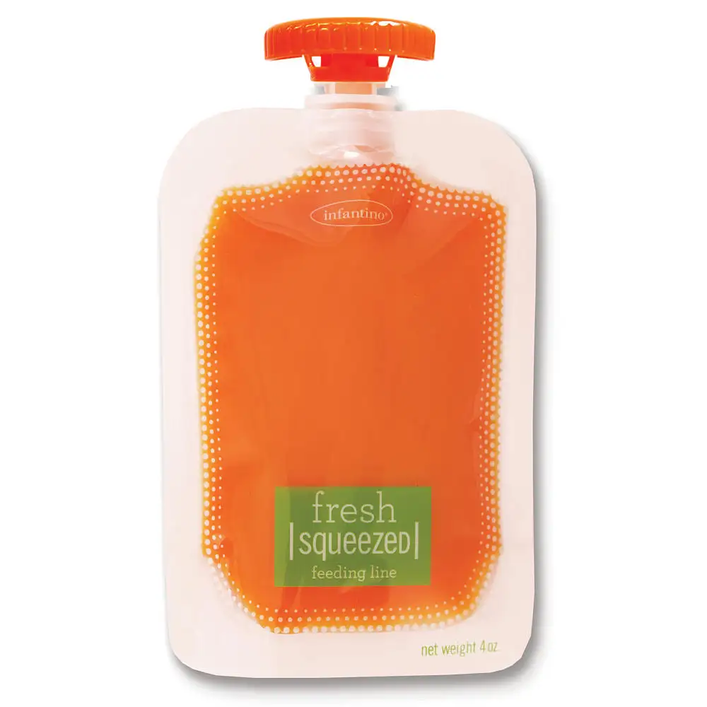 도매 사용자 정의 디자인 친환경 재사용 파우치 더블 지퍼 아기 식품 포장 가방