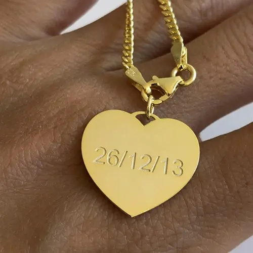 Collana con ciondolo a forma di cuore in oro con firma a mano personalizzata personalizzata gioielli in acciaio inossidabile fatti a mano per la mamma femminile