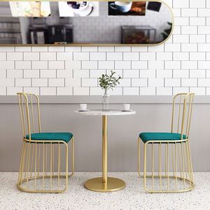 Bắc Âu Bảng Và Ghế Kết Hợp Trực Tuyến Người Nổi Tiếng Sáng Tạo Sắt Giải Trí Ghế Ăn Cho Món Tráng Miệng Cà Phê Cửa Hàng - Product Image 3